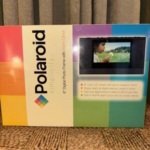 Polaroid (XSA-00660S) Simplicity 6" Digital Photo Frame with Alarm Clock . NEW